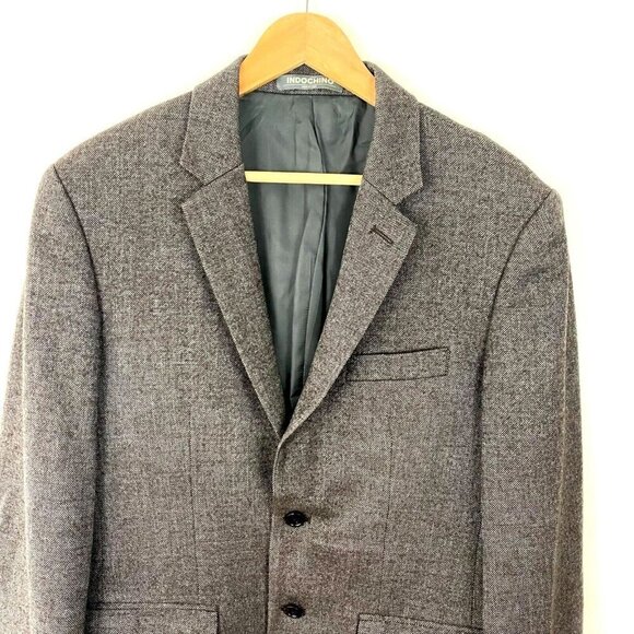 Indochino Men's Blazer Suit Jacket Size 41 Brown Wool Single-Breasted 2 Button - Picture 3 of 16